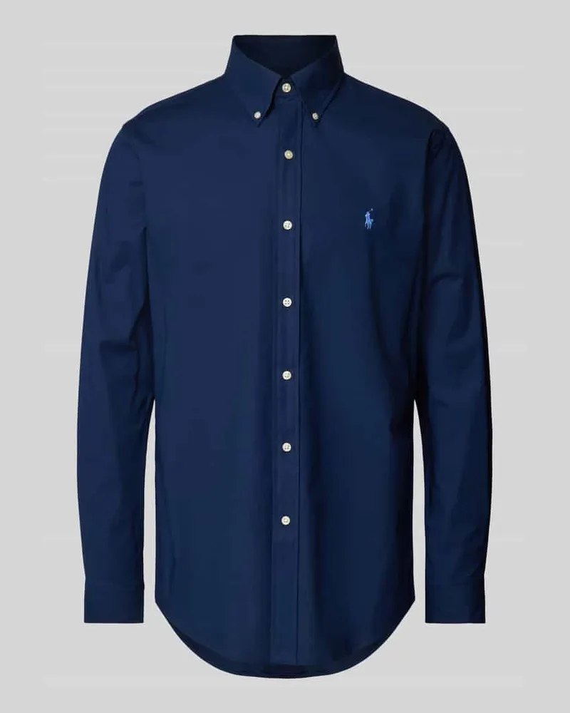 Ralph Lauren Custom Fit Freizeithemd mit Logo-Stitching Marine