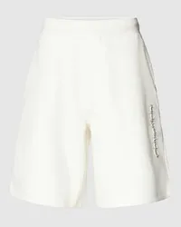 Calvin Klein Regular Fit Sweatshorts im unifarbenen Design Offwhite