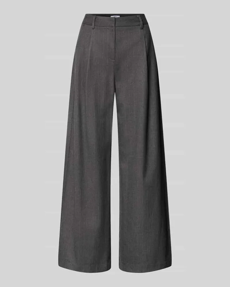 Suncoo Wide Leg Hose mit Bundfalten Modell 'JAYCE Mittelgrau
