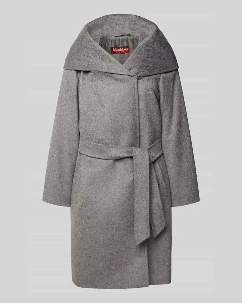 Max Mara Regular Fit Wollmantel aus reiner Schurwolle Modell 'NEWMANG Mittelgrau