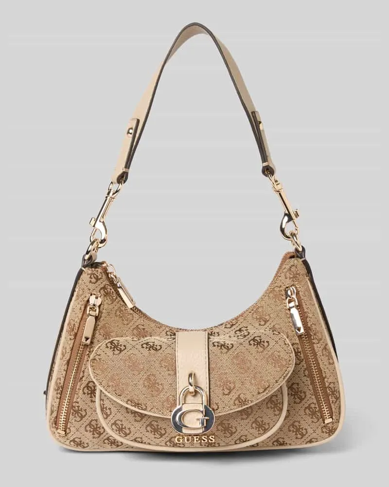 Guess Handtasche mit Label-Detail Modell 'JESSA Hellbraun