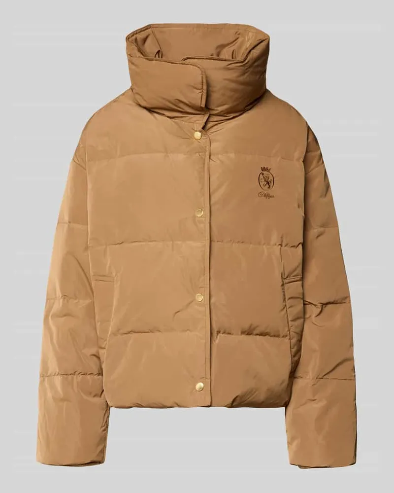 Tommy Hilfiger Regular Fit Daunenjacke mit Label Stitching Camel