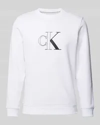 Calvin Klein Sweatshirt mit Label-Print Modell 'OUTLINE Weiss