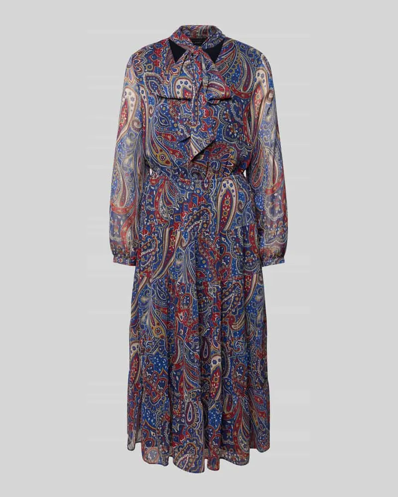 Ralph Lauren Midikleid mit Schluppe Modell 'RADHEYA Blau