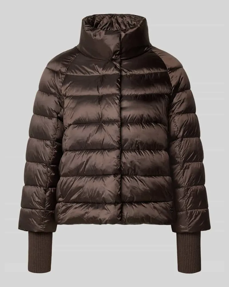 Marc Cain Steppjacke mit Stehkragen und Label-Detail Mittelbraun