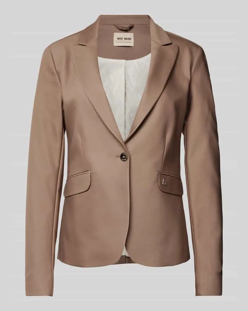 Mos Mosh Blazer mit Label-Applikation Modell 'Blake Night Mittelbraun