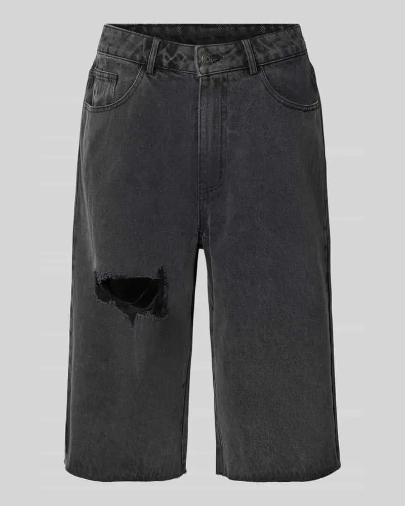 Karo Kauer Jeansshorts im Destroyed-Look Black