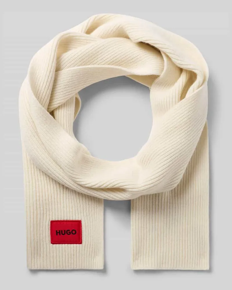 HUGO BOSS Schal mit Woll-Kaschmir-Anteil Modell 'Saffa Offwhite