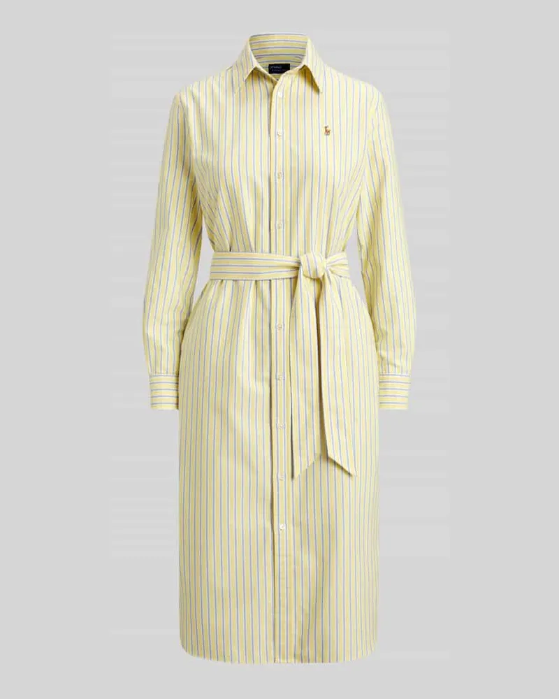 Ralph Lauren Regular Fit Oxford-Hemdblusenkleid mit Gürtel Gelb