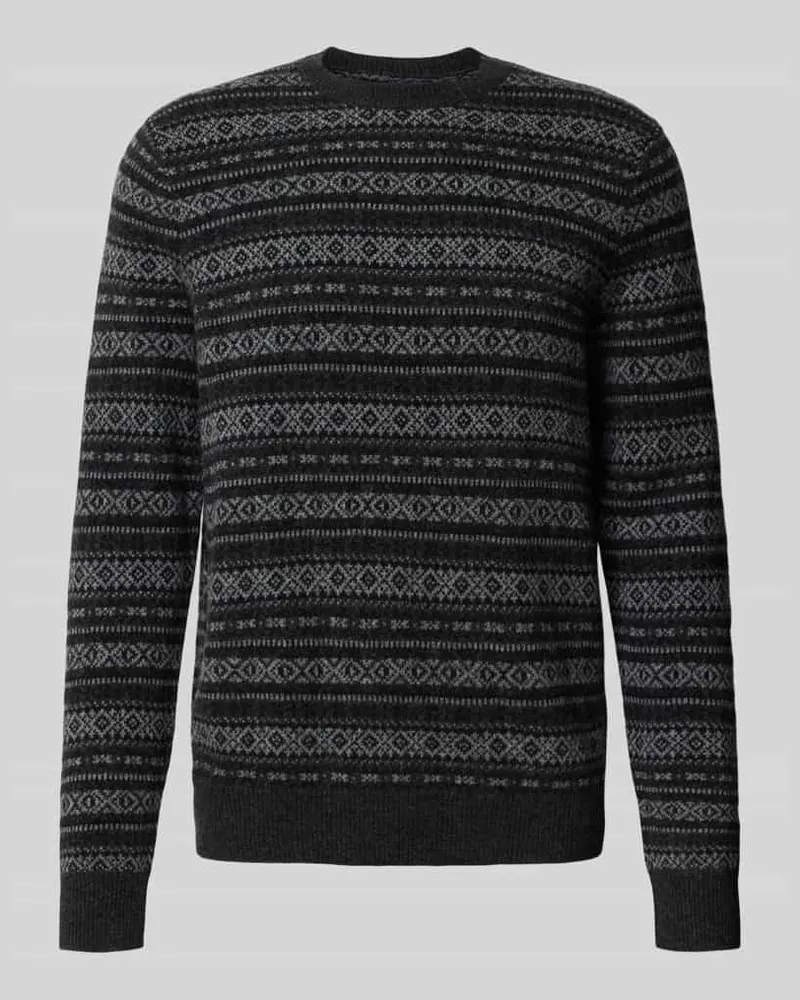 Ralph Lauren Strickpullover mit gerippten Abschlüssen Anthrazit
