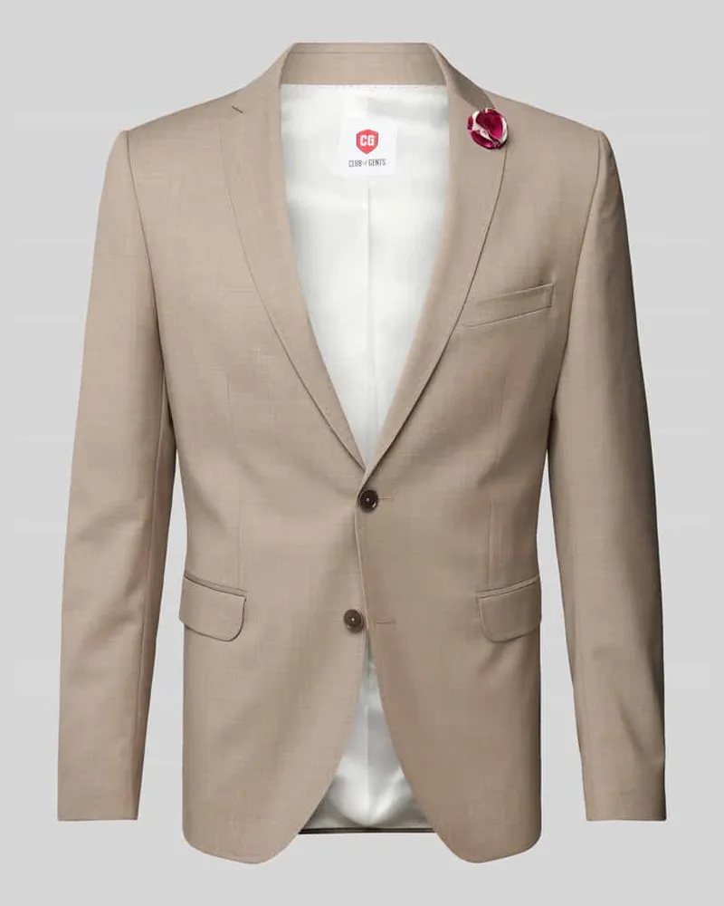 CG Slim Fit 2-Knopf-Sakko aus Schurwolle YOUR OWN PARTY by CG – CLUB of GENTS Beige