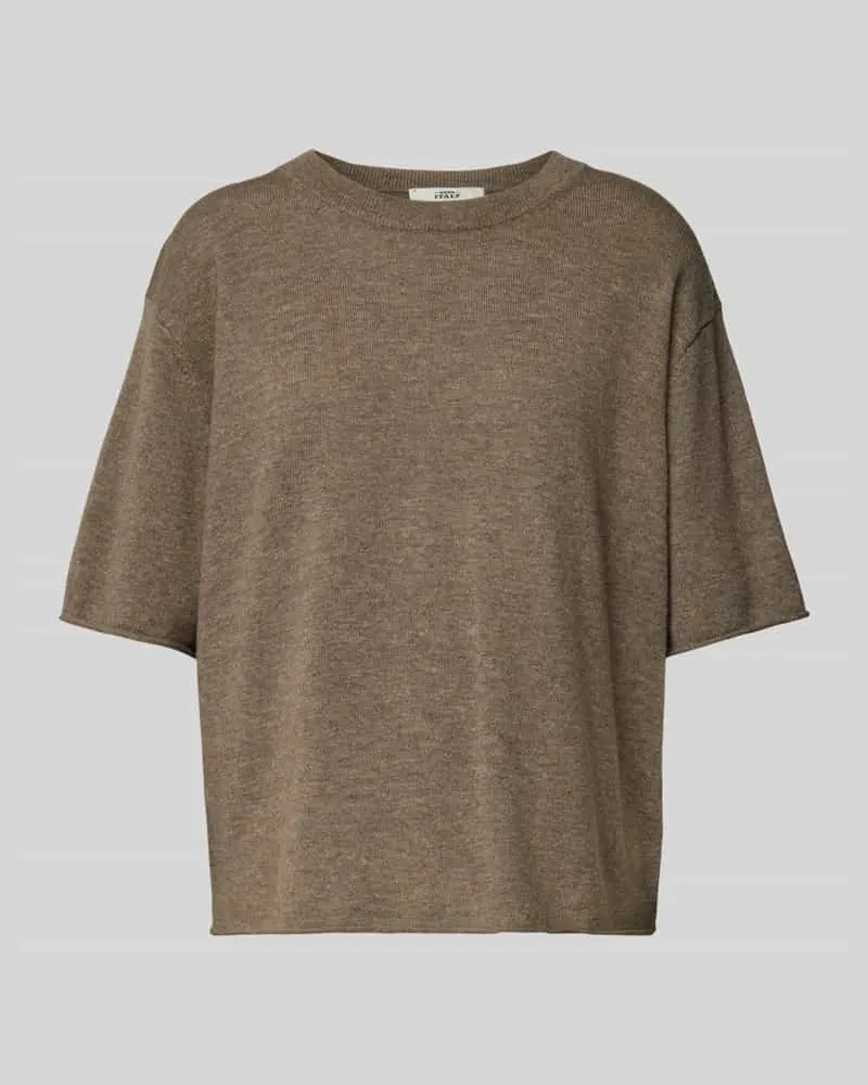 0039 Italy Strickshirt aus Kaschmir-Mix Modell 'Ines Taupe
