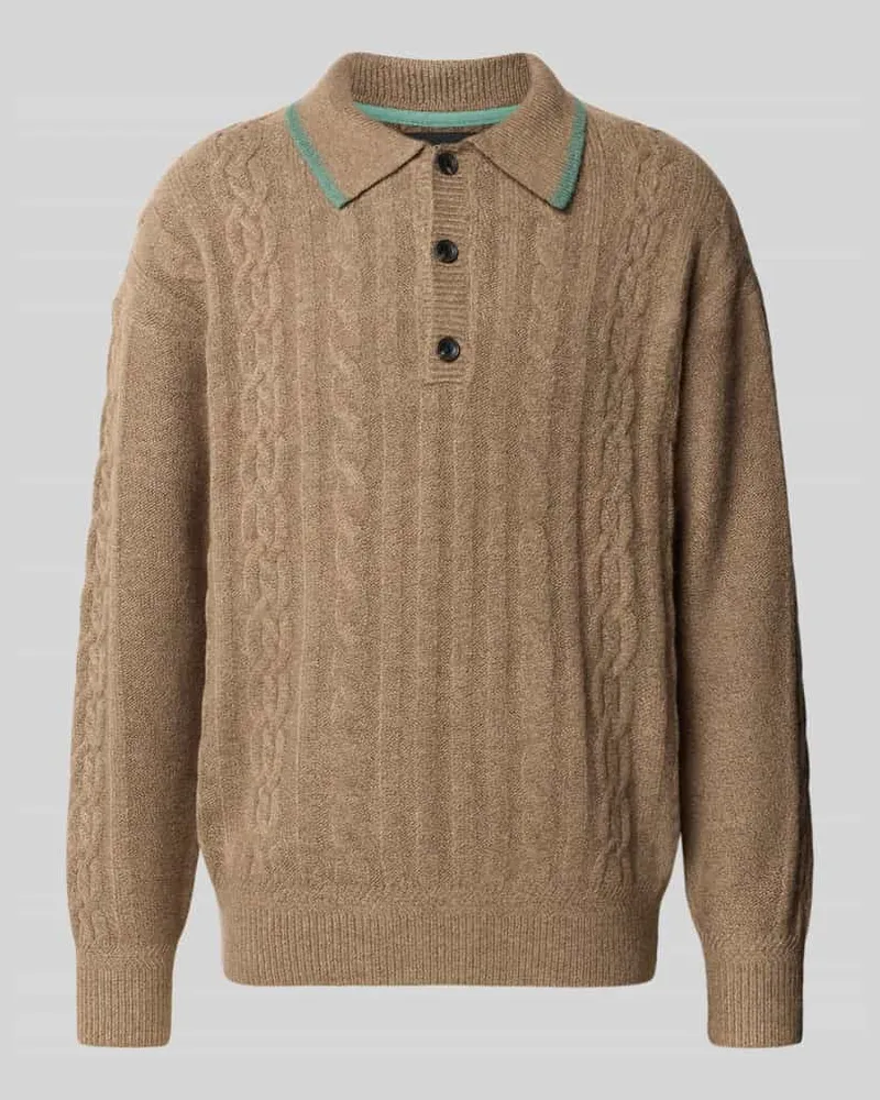 Scotch&Soda Regular Fit Strickpullover mit Woll-Anteil Mittelbraun