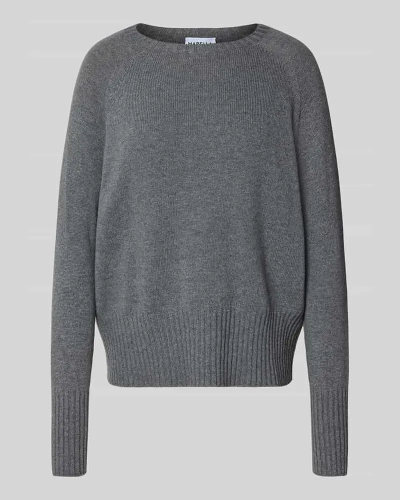 MARELLA Strickpullover mit Rundhalsausschnitt Modell 'SPIDER Mittelgrau