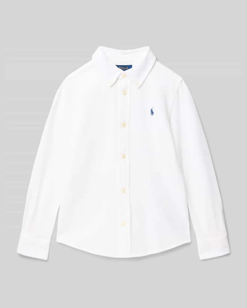 Ralph Lauren Regular Fit Hemd aus reiner Baumwolle Weiss