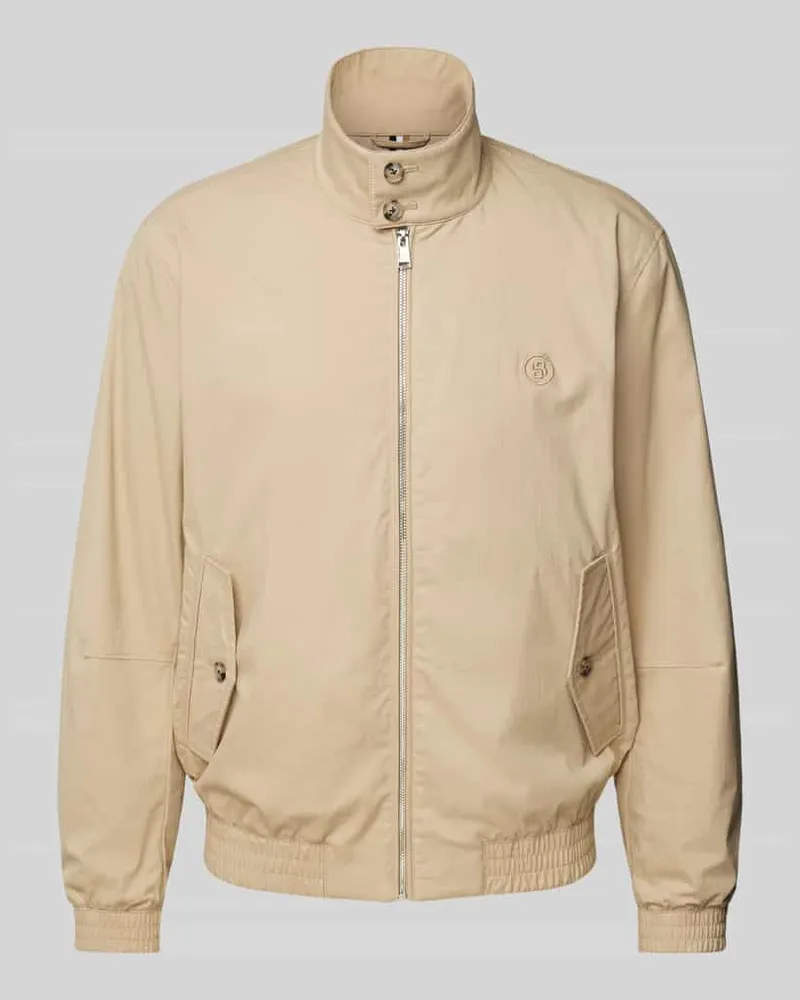 HUGO BOSS Jacke mit Stehkragen Mittelbraun