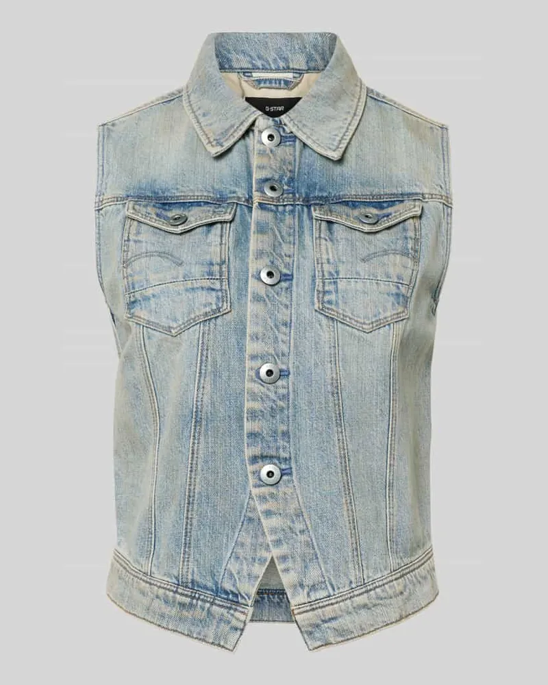 G-STAR RAW Slim Fit Jeansweste im Used-Look Jeansblau