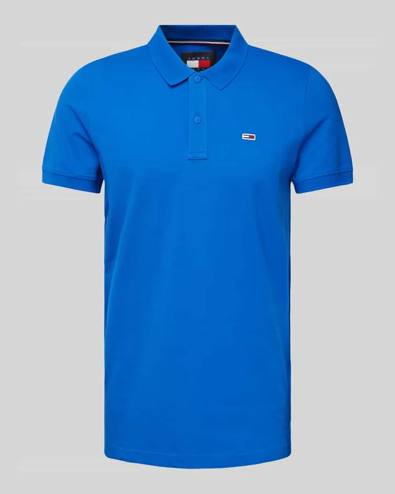 Tommy Hilfiger Slim Fit Poloshirt mit Logo-Stitching Royal