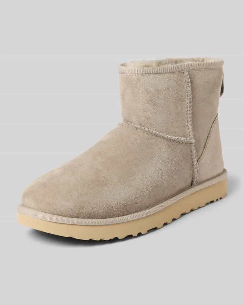 UGG Lederstiefel mit Label-Badge Modell 'CLASSIC MINI Taupe