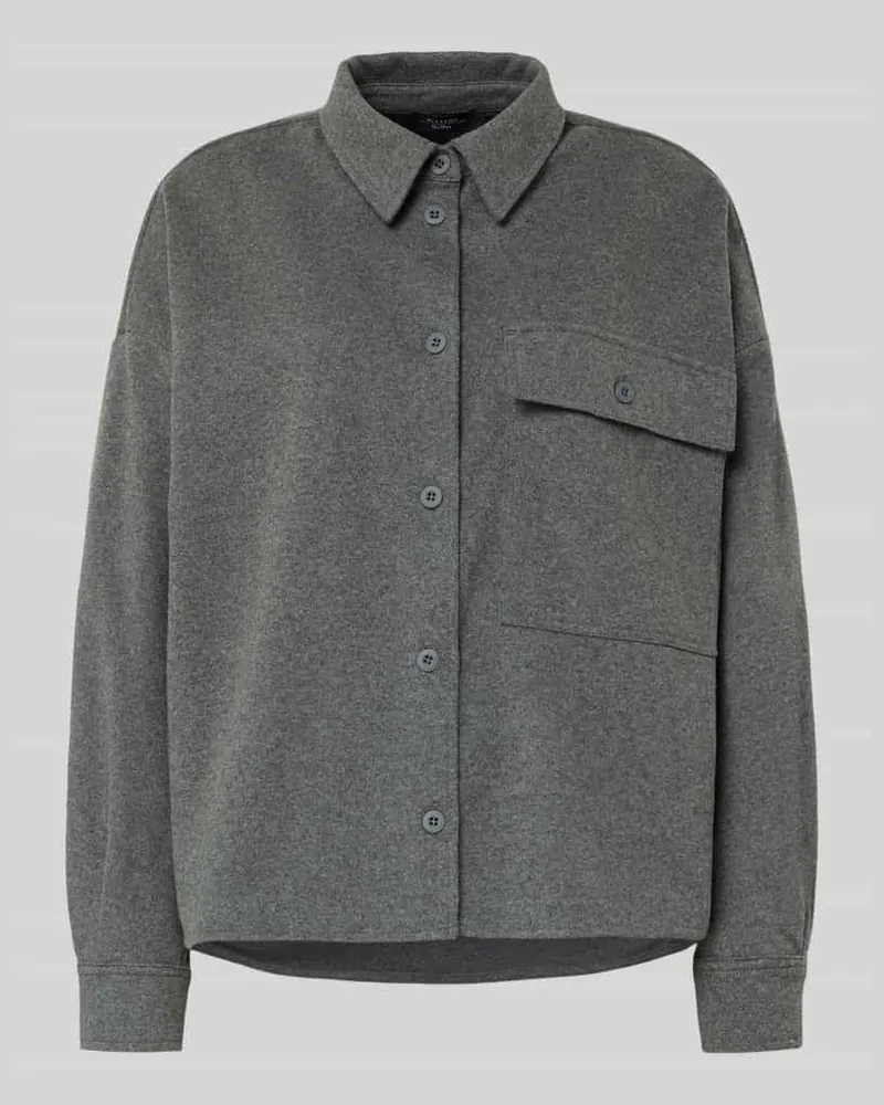 Max Mara Oversized Hemdbluse mit Baumwoll-Anteil Modell 'NANCY Dunkelgrau