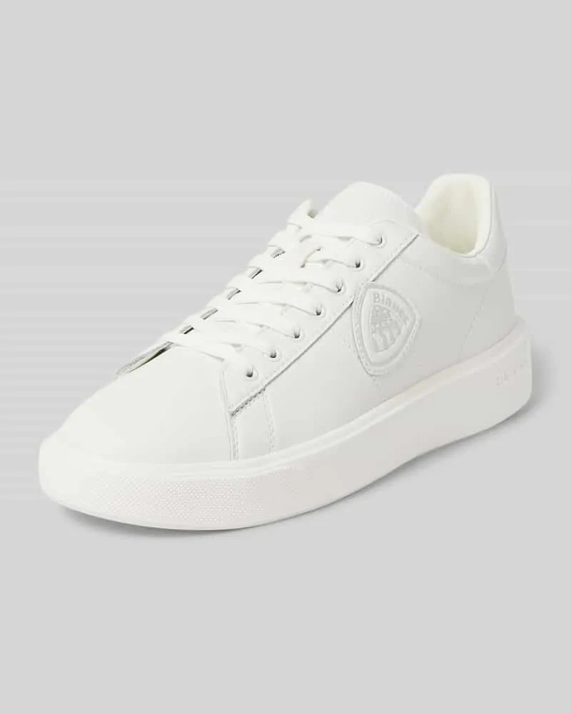 Blauer Sneaker mit Label-Detail Modell 'BUCK Weiss
