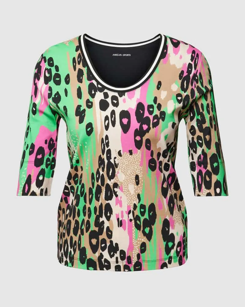 Marc Cain T-Shirt mit Allover-Muster Neon