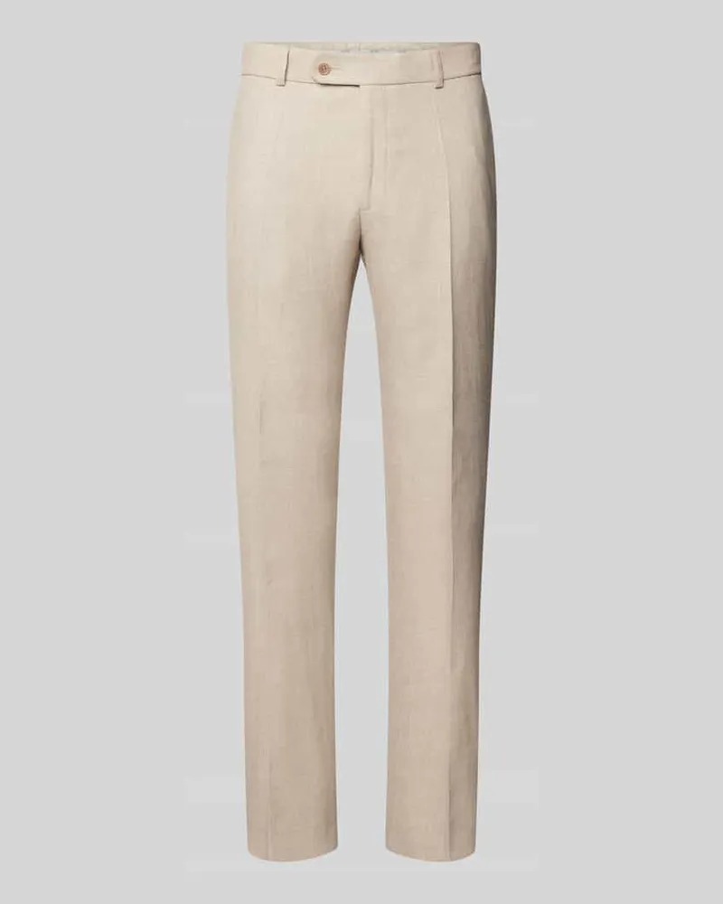 Carl Gross Slim Fit Anzughose aus Leinen-Mix Modell 'SHIVER Beige