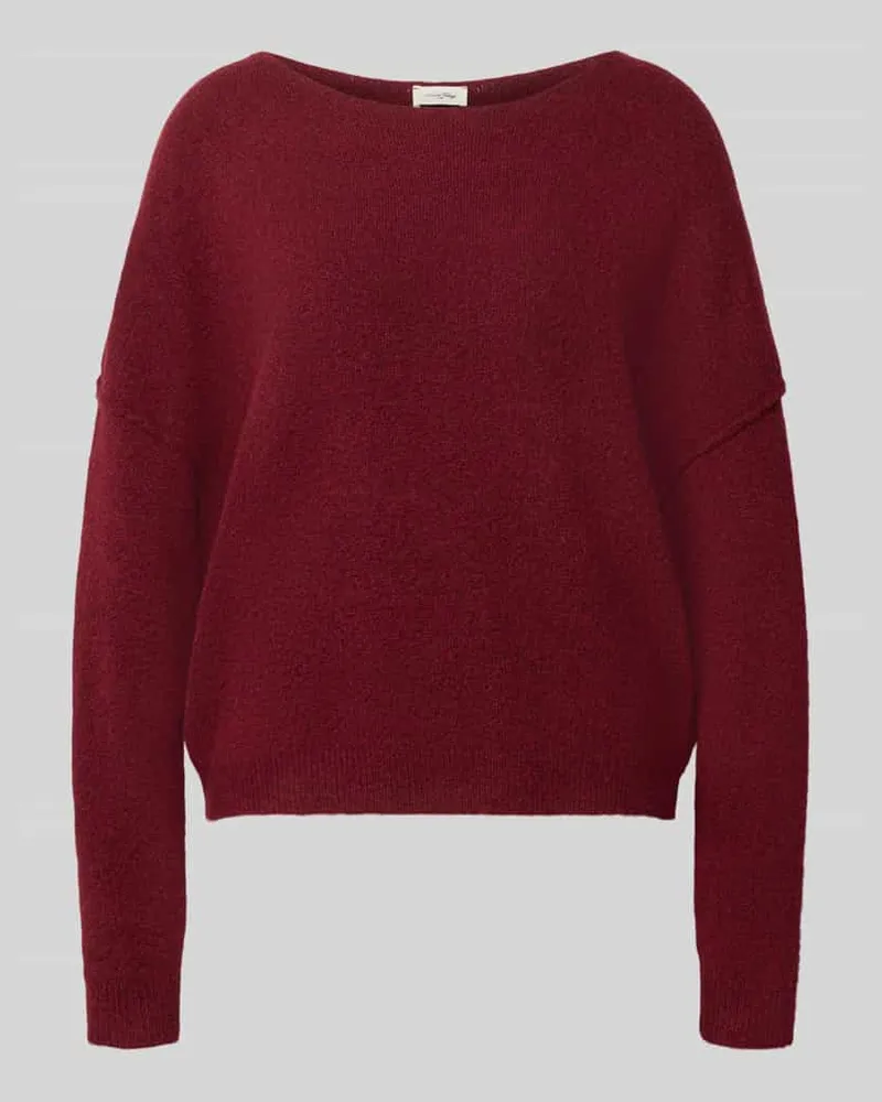 American Vintage Relaxed Fit Strickpullover aus Material-Mix mit Leinen-Anteil Bordeaux