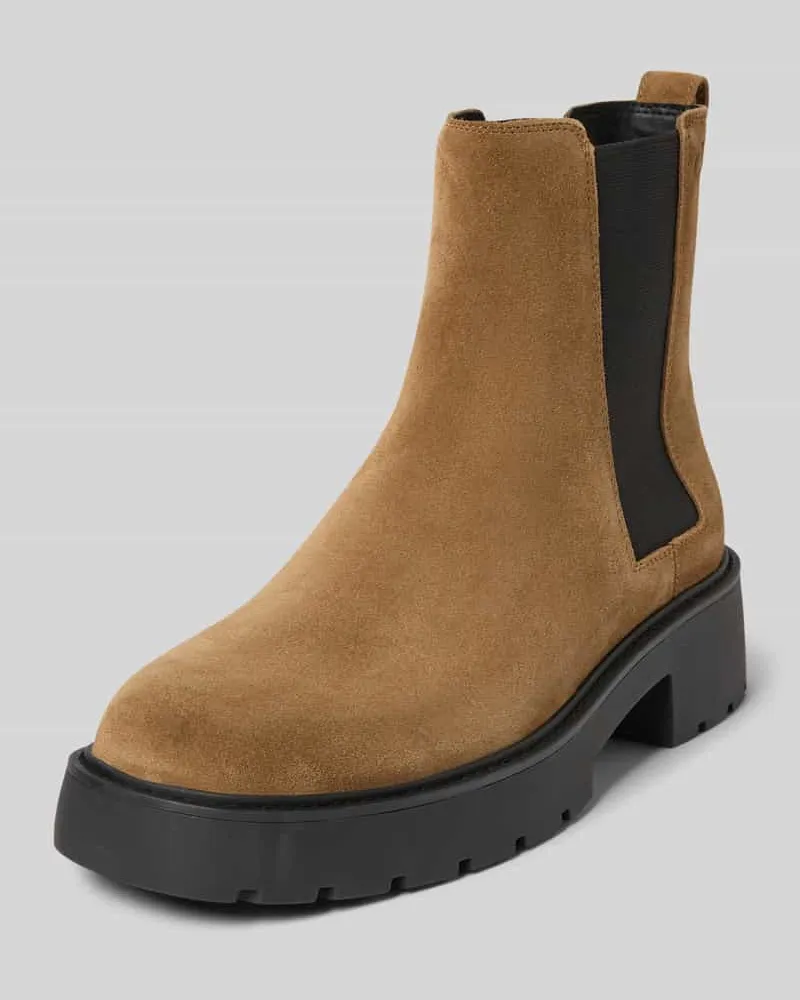 Calvin Klein Chelsea Boots aus Leder mit Zugschlaufe Modell 'CHUNKY Taupe
