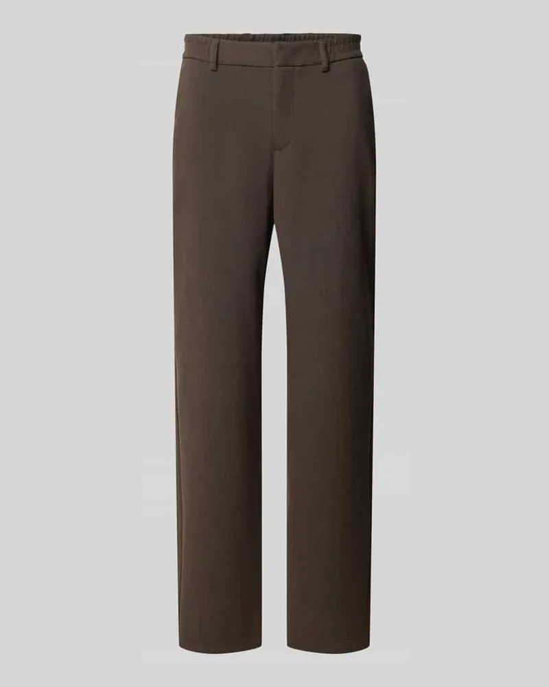 S.Oliver Regular Fit Hose mit Gürtelschlaufen Dunkelbraun