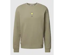 Sweatshirt mit Motiv-Stitching Modell 'BAARO MELT HEAARTS