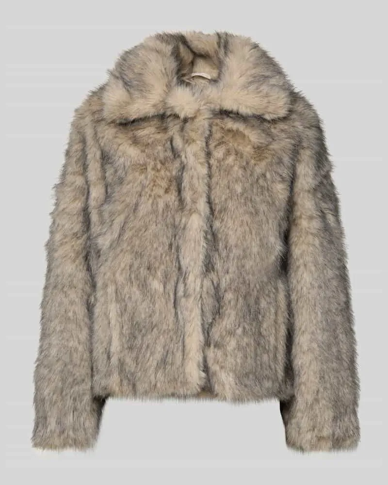 b.young Jacke aus Kunstfell mit Eingrifftaschen Modell 'AKAJA Camel