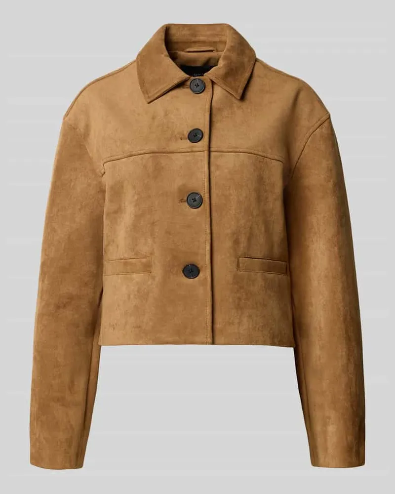 OPUS Boxy Fit Jacke mit Umlegekragen Modell 'Henso Mittelbraun
