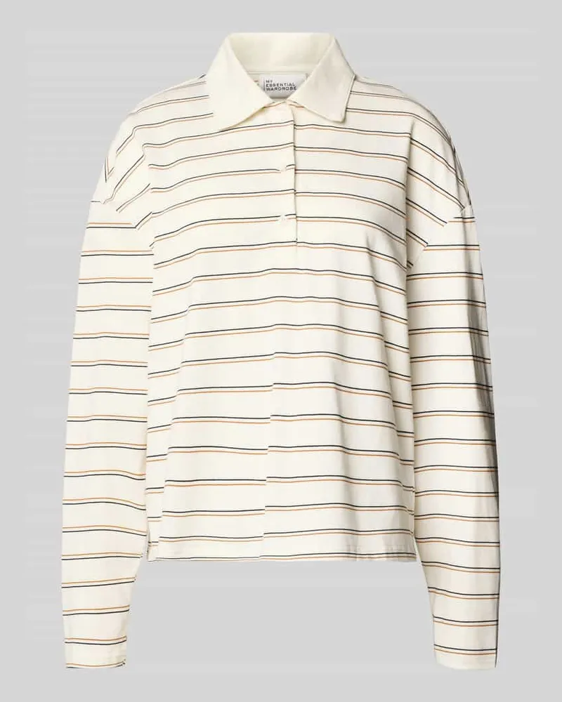 My Essential Wardrobe Longsleeve mit Polokragen Modell 'Anna Offwhite