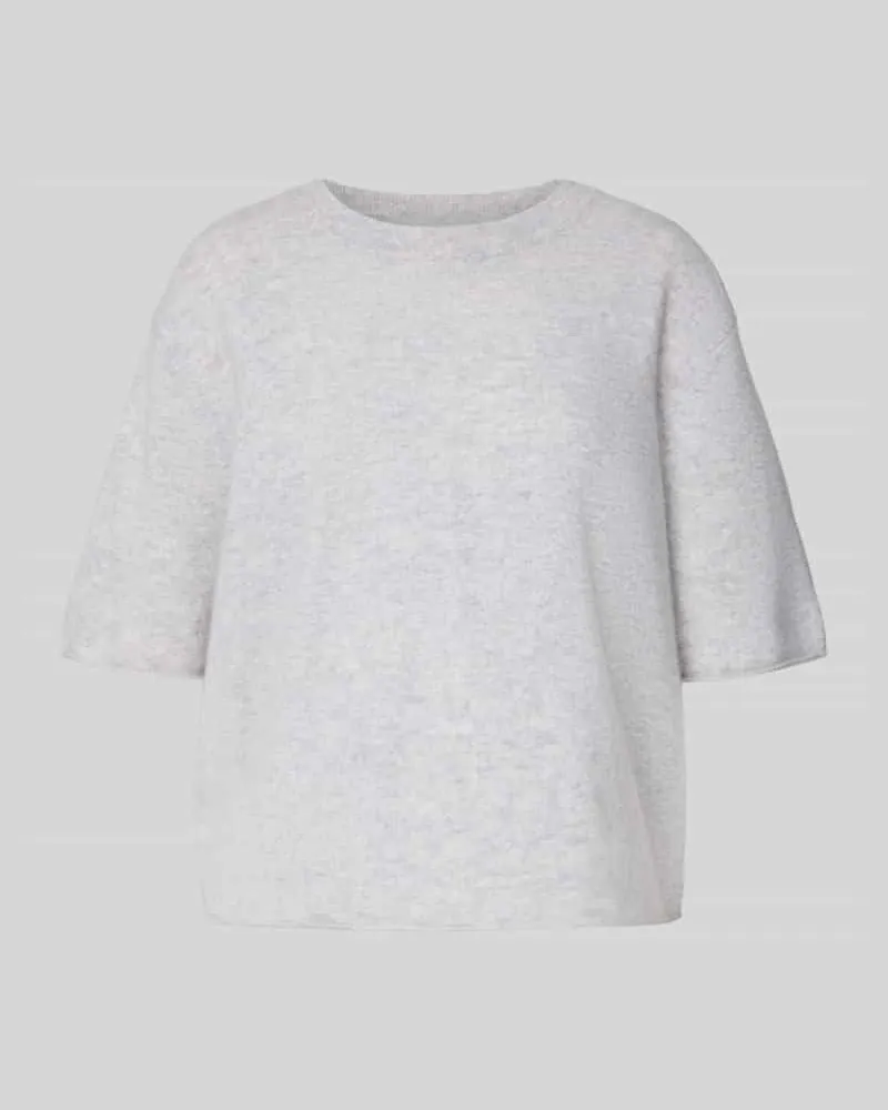someday. Strickpullover mit geripptem Rundhalsausschnitt Modell 'Talma Mittelgrau