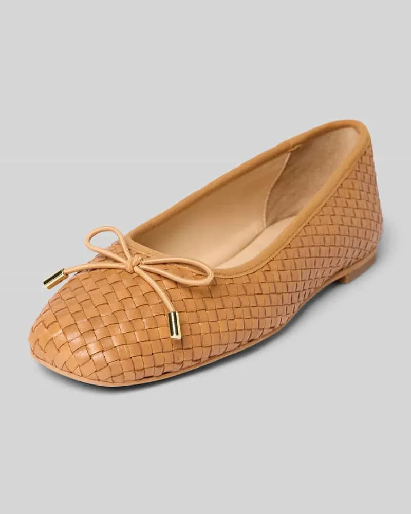 Inuovo Ballerinas aus Leder mit Schleifendetail Hazel
