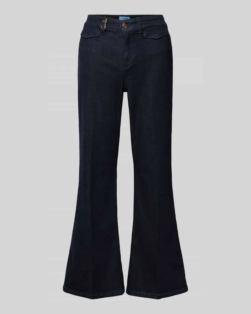 Cambio Regular Fit Bootcut Jeans aus Baumwoll-Mix Modell 'FABIENNE Jeansblau