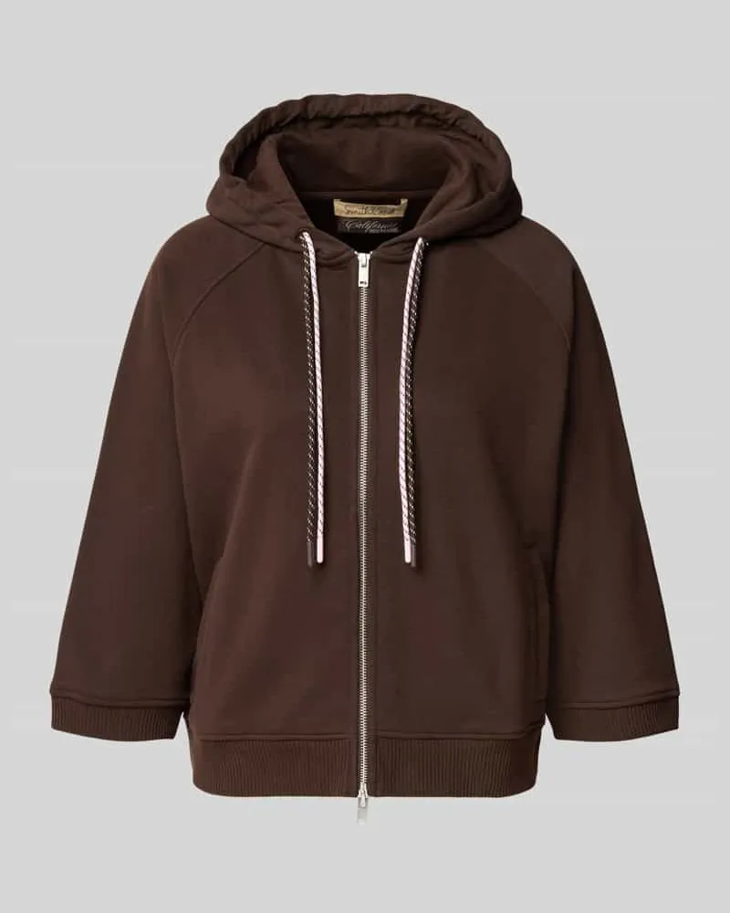 Smith & Soul Oversized Sweatjacke mit doppeltem Kordelzug Dunkelbraun