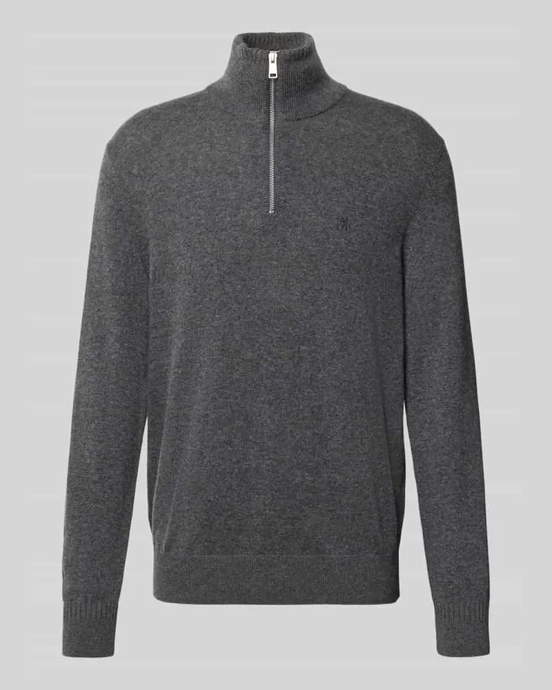 Marc O'Polo Regular Fit Troyer aus Baumwoll-Schurwoll-Mix Graphit