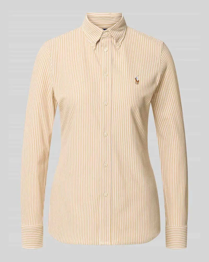 Ralph Lauren Regular Fit Hemdbluse aus reiner Baumwolle Beige
