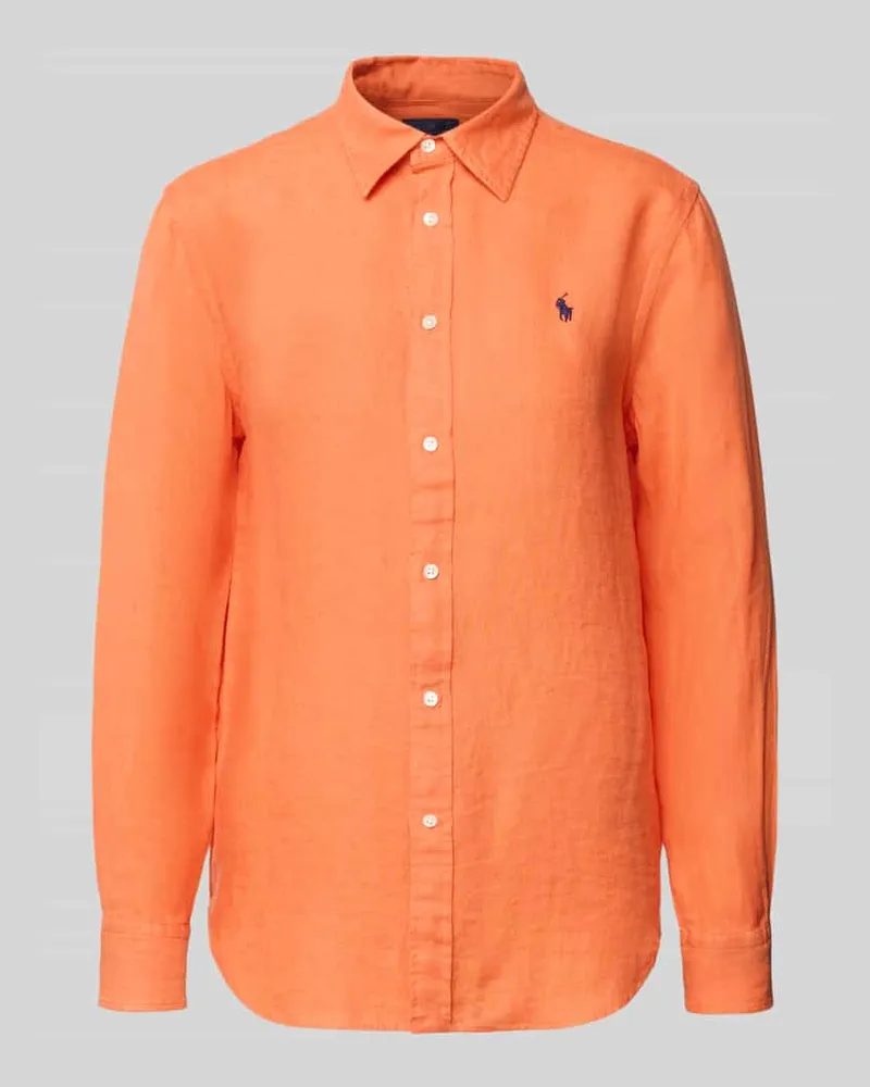 Ralph Lauren Hemdbluse aus reinem Leinen Orange