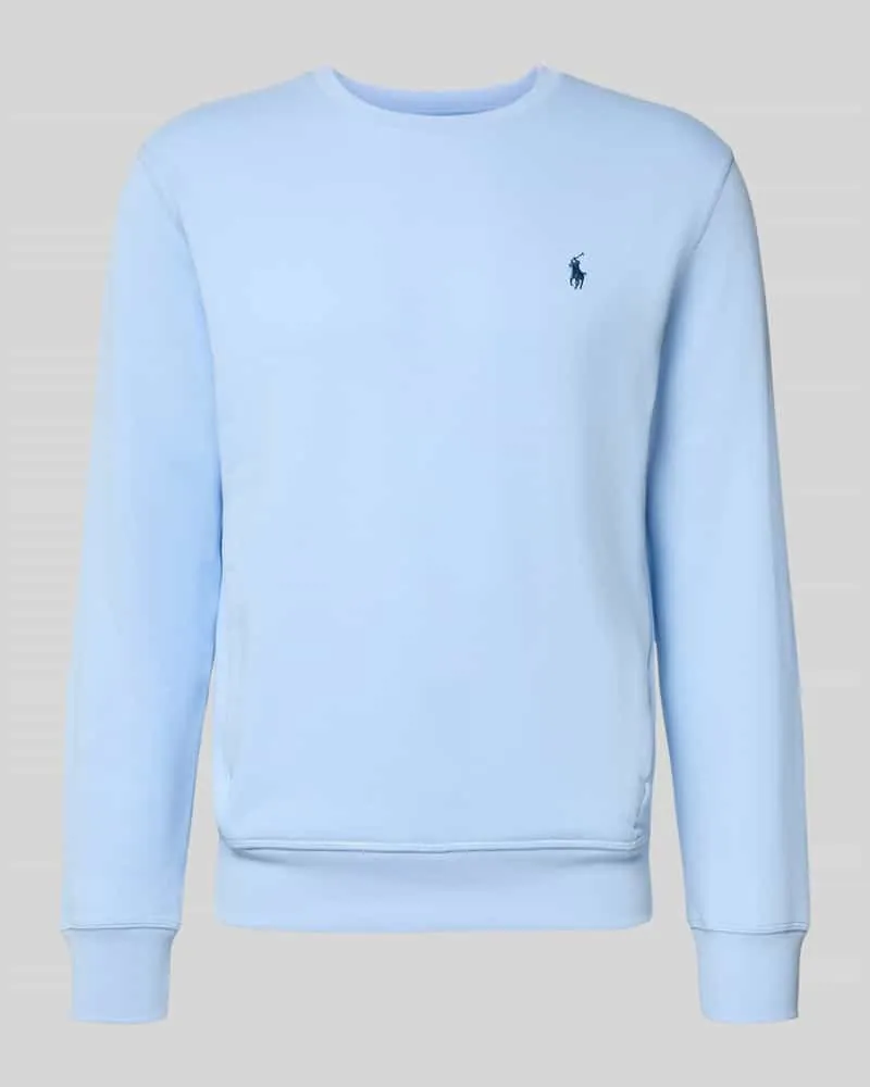 Ralph Lauren Sweatshirt mit gerippten Abschlüssen Hellblau