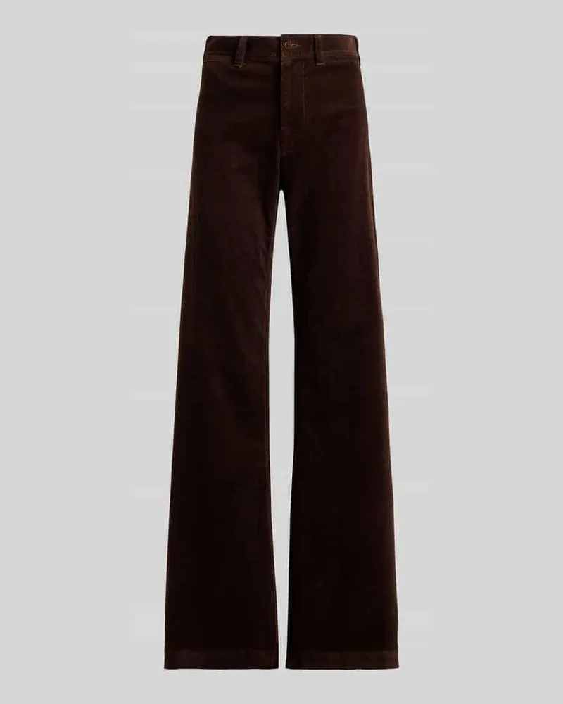 Ralph Lauren Weite Hose aus Baumwoll-Mix in Cord-Optik Dunkelbraun