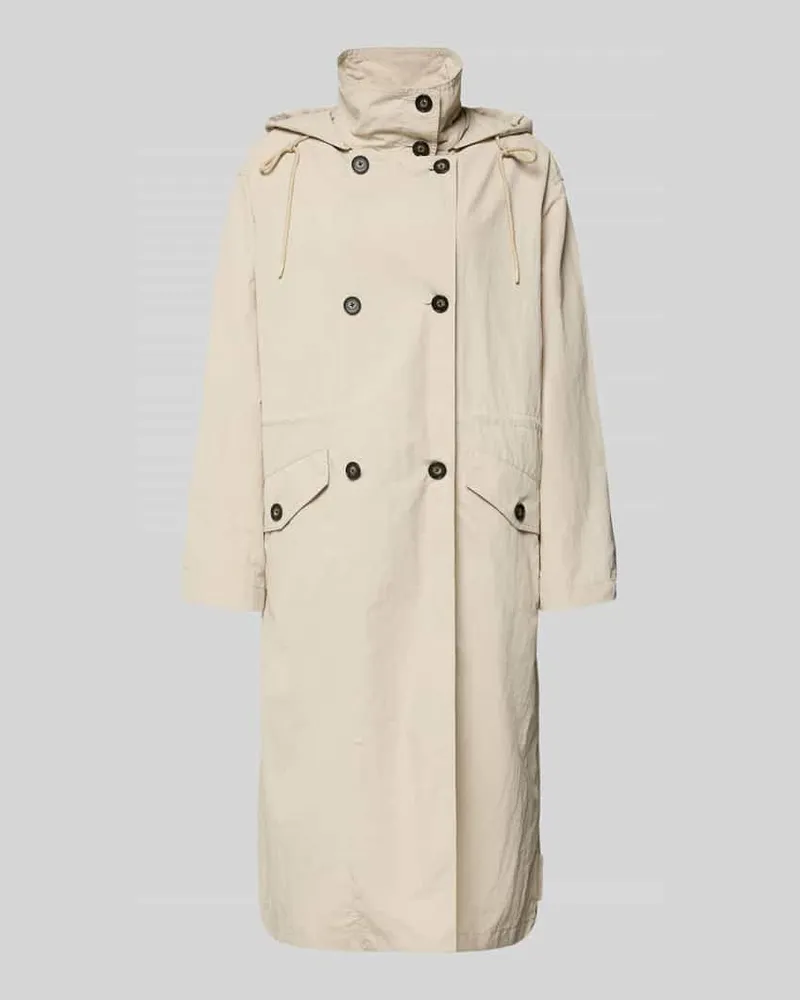Marc O'Polo Relaxed Fit Trenchcoat in Crinkle-Optik Sand