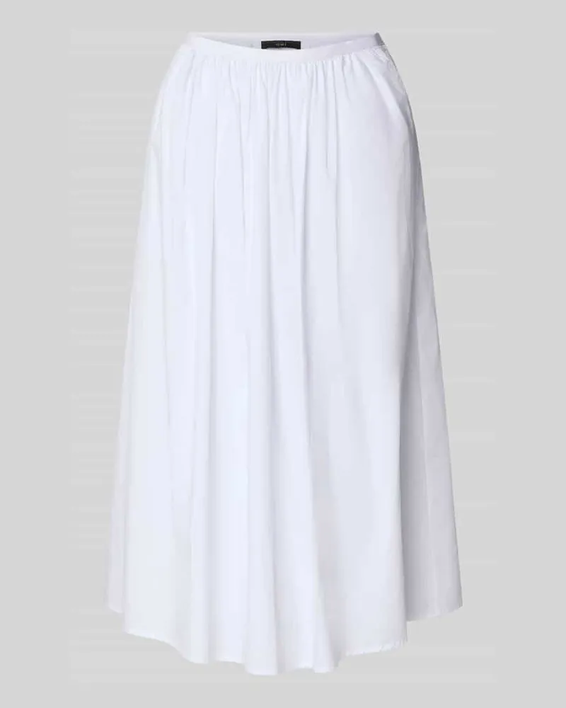 Oui  Midirock mit seitlichem Reißverschluss Weiss