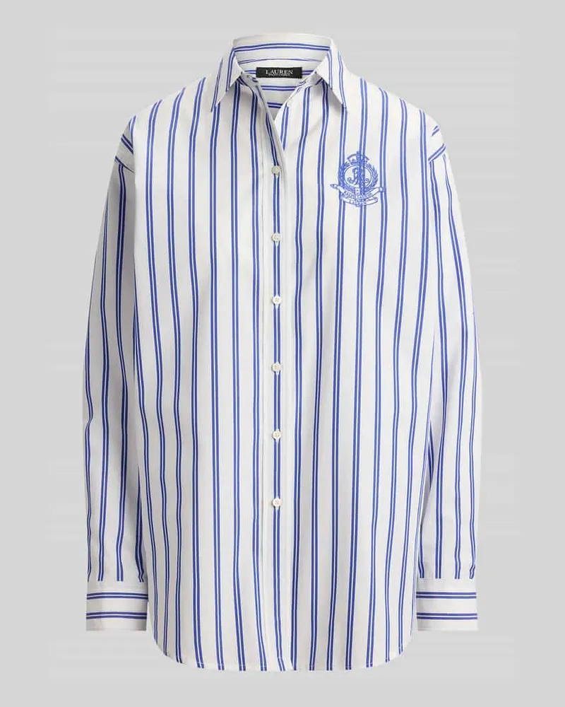 Ralph Lauren Relaxed Fit Hemdbluse aus reiner Baumwolle Blau