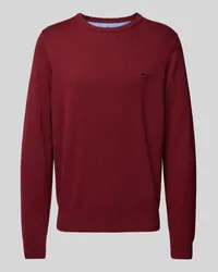 Fynch-Hatton Strickpullover mit Logo-Stitching Bordeaux