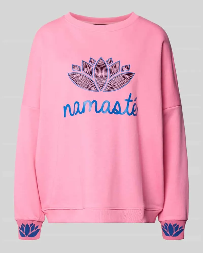 Miss Goodlife Oversized Sweatshirt mit gerippten Abschlüssen Rosa