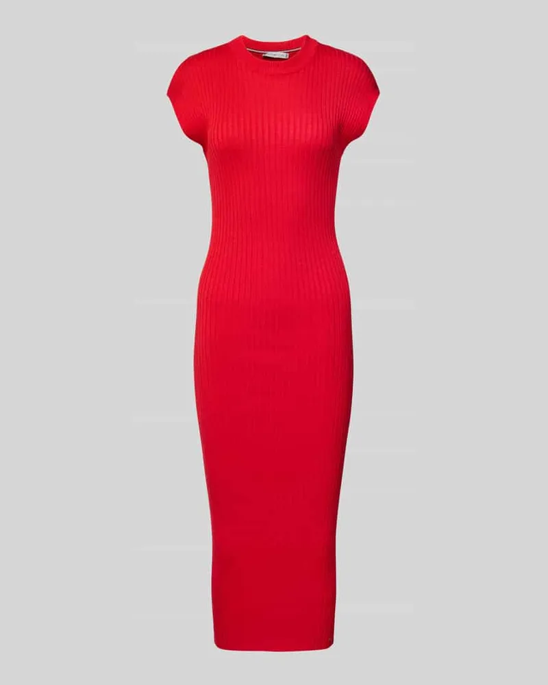 Tommy Hilfiger Midikleid in Ripp-Optik Rot