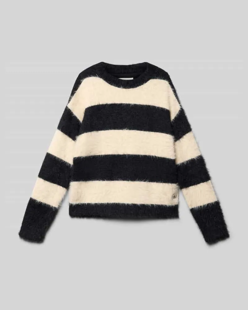 Calvin Klein Strickpullover mit Rundhalsausschnitt Black